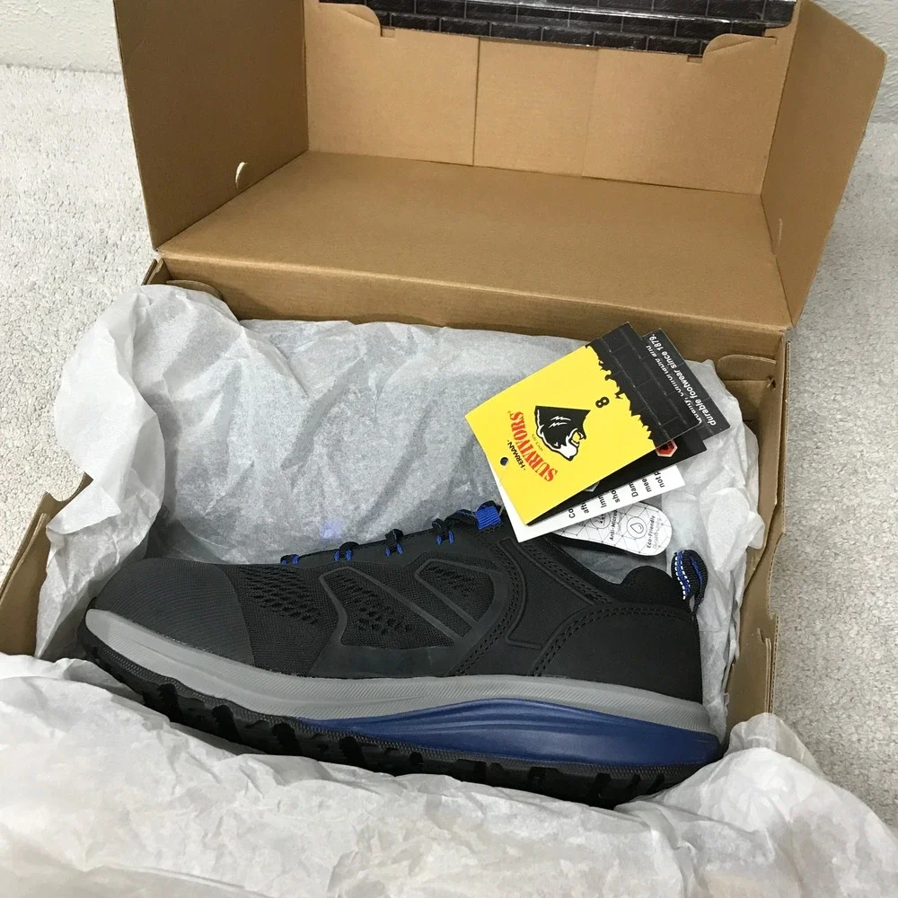 Herman‎ Survivors Cassle Men's Work Shoes Size 8 Black Blue Composite Toe Safety